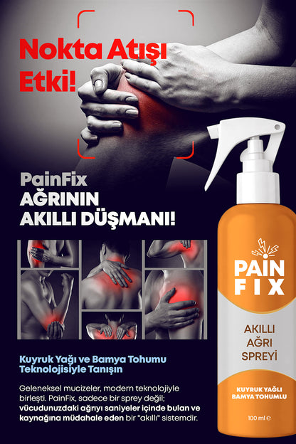 PAIN FIX Kuyruk Yağlı +Bamya Tohumlu Akıllı Ağrı Spreyi 100Ml