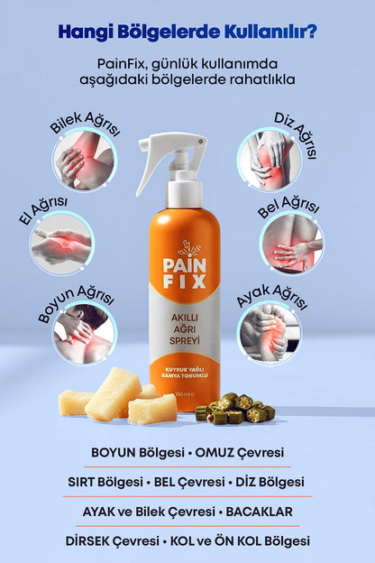 PAIN FIX Kuyruk Yağlı +Bamya Tohumlu Akıllı Ağrı Spreyi 100Ml