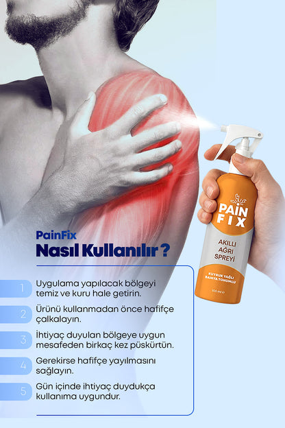 PAIN FIX Kuyruk Yağlı +Bamya Tohumlu Akıllı Ağrı Spreyi 100Ml